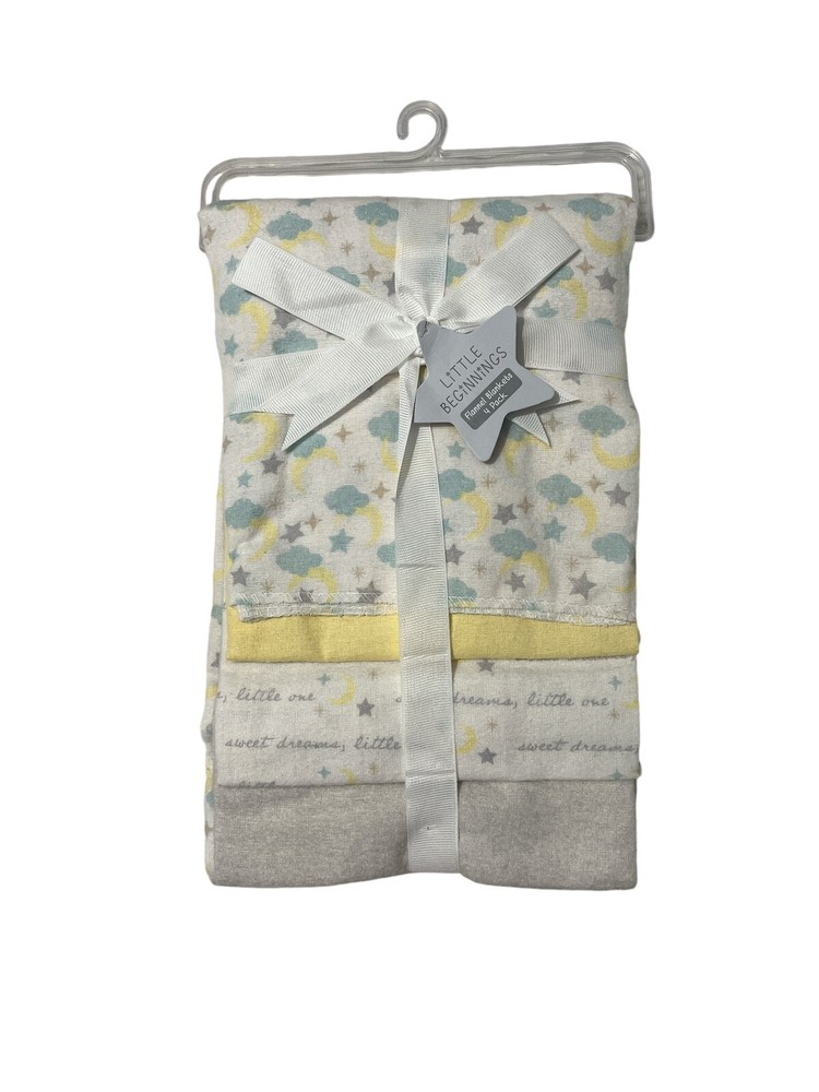 Little Beginnings 4 Pack Receiving Flannel Blankets