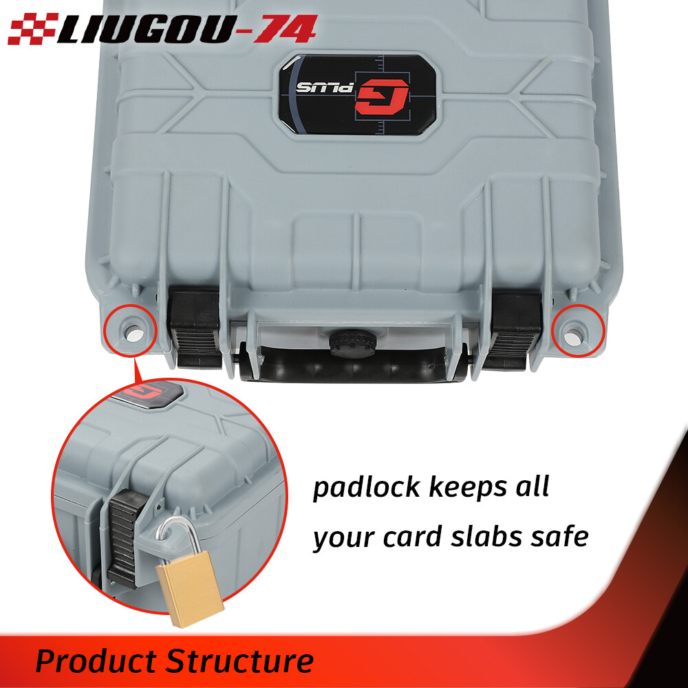 Gray Graded Card Storage Box Deep Travel Size Waterproof Case Slab Protector