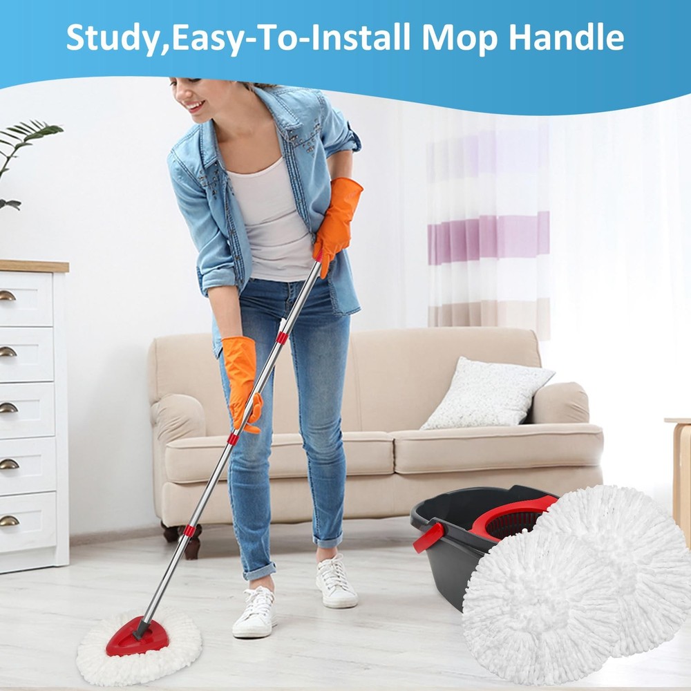 6 Pack Spin Mop Replacements Head Compatible For Easywring 1tank Systemreusable