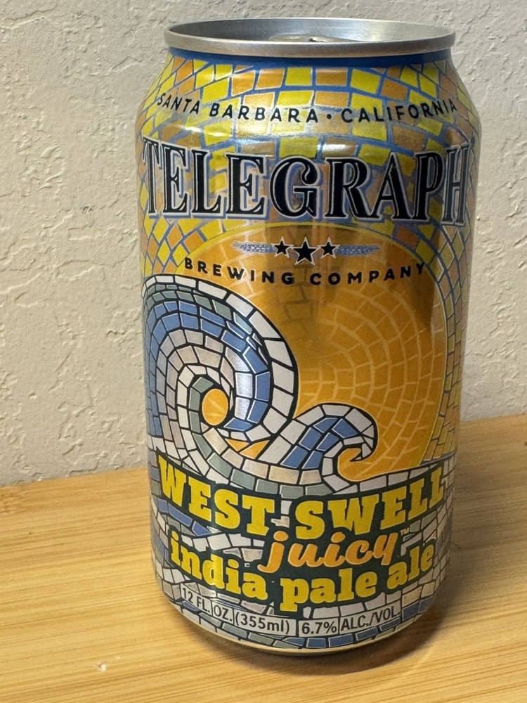 Telegraph West Swell IPA - Empty Beer Can Bottom Opened - gorgeous!