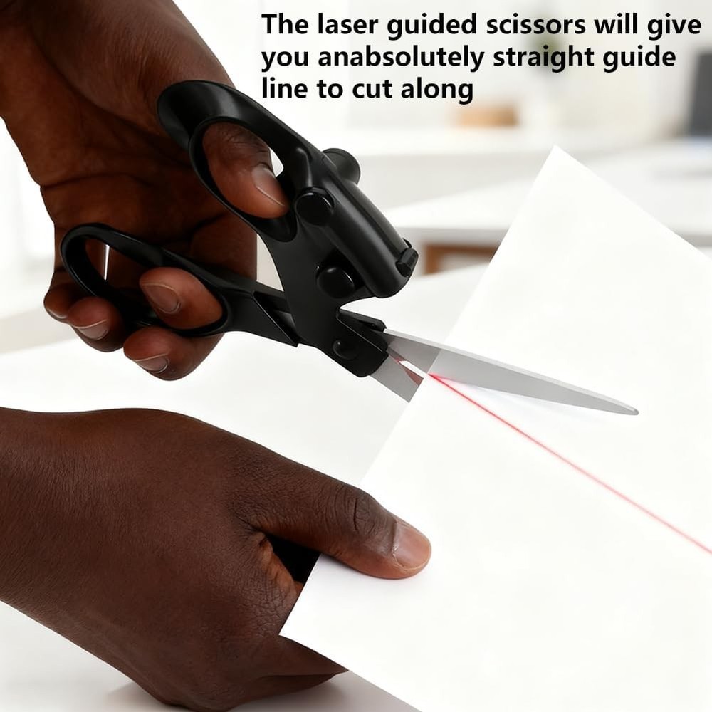 Professional Laser Guided Scissors, Cuts Straight Fast Guide Light Scissor, M...
