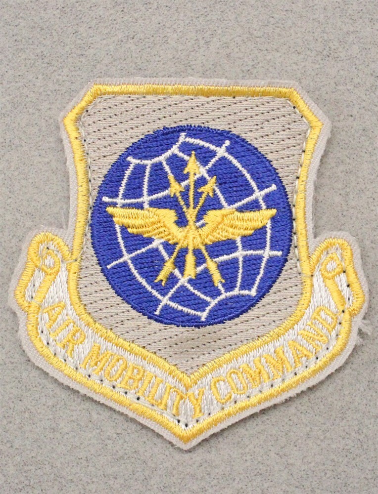 USAF Air Force Patch 169: Air Mobility Command w/H&L back - 3" yellow motto