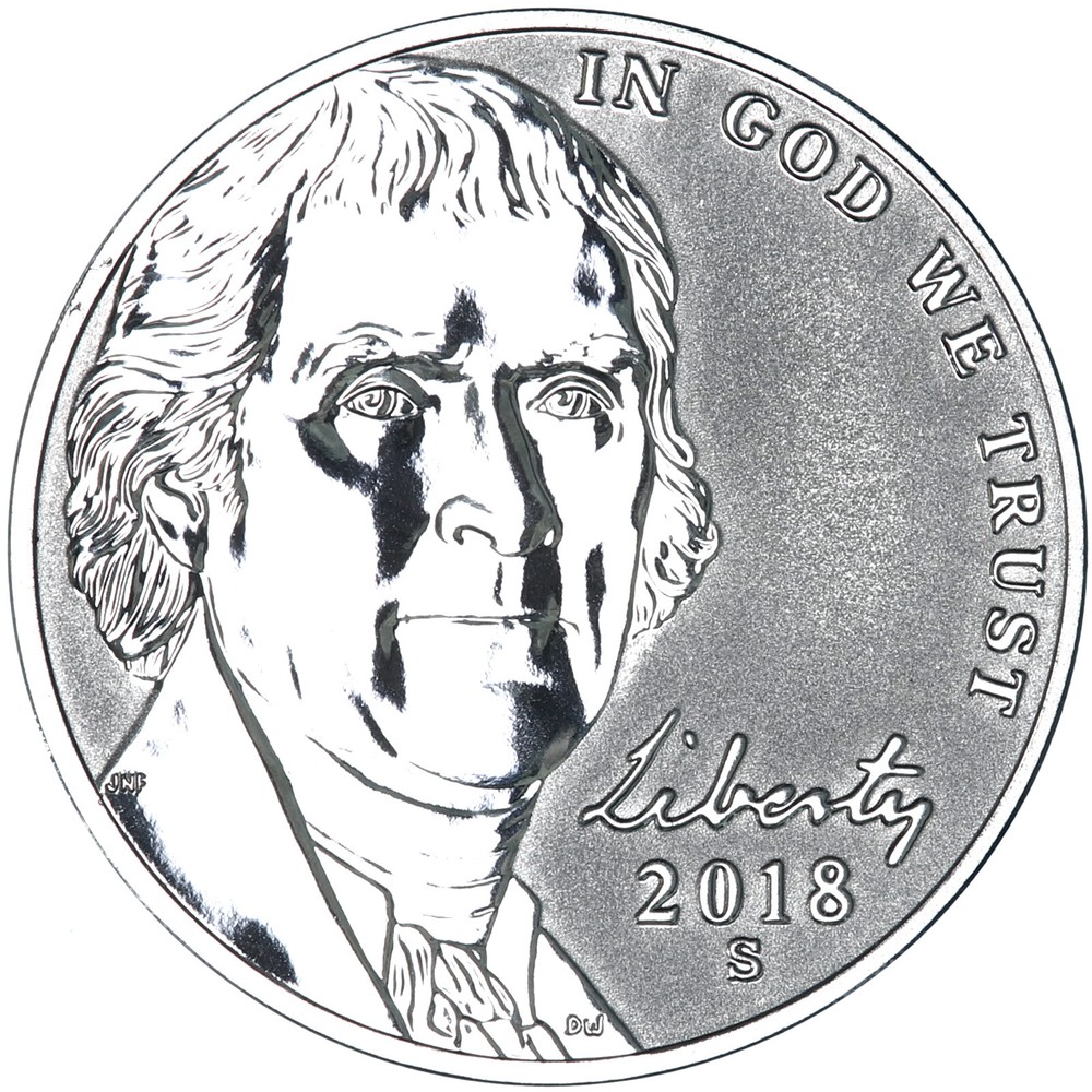 2018 S Jefferson Nickel Gem DCam Reverse Proof
