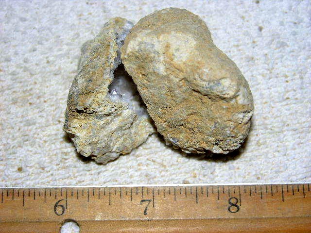 Geode pair opened with crystal centers 2 inch G69