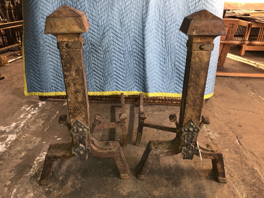 Antique Andirons Arts & Crafts Period
