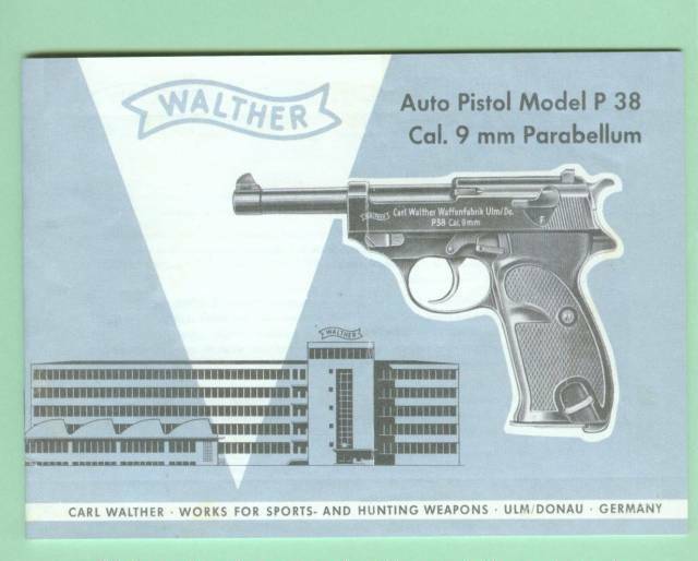 Walther Model P-38 Owners Manual Reproduction