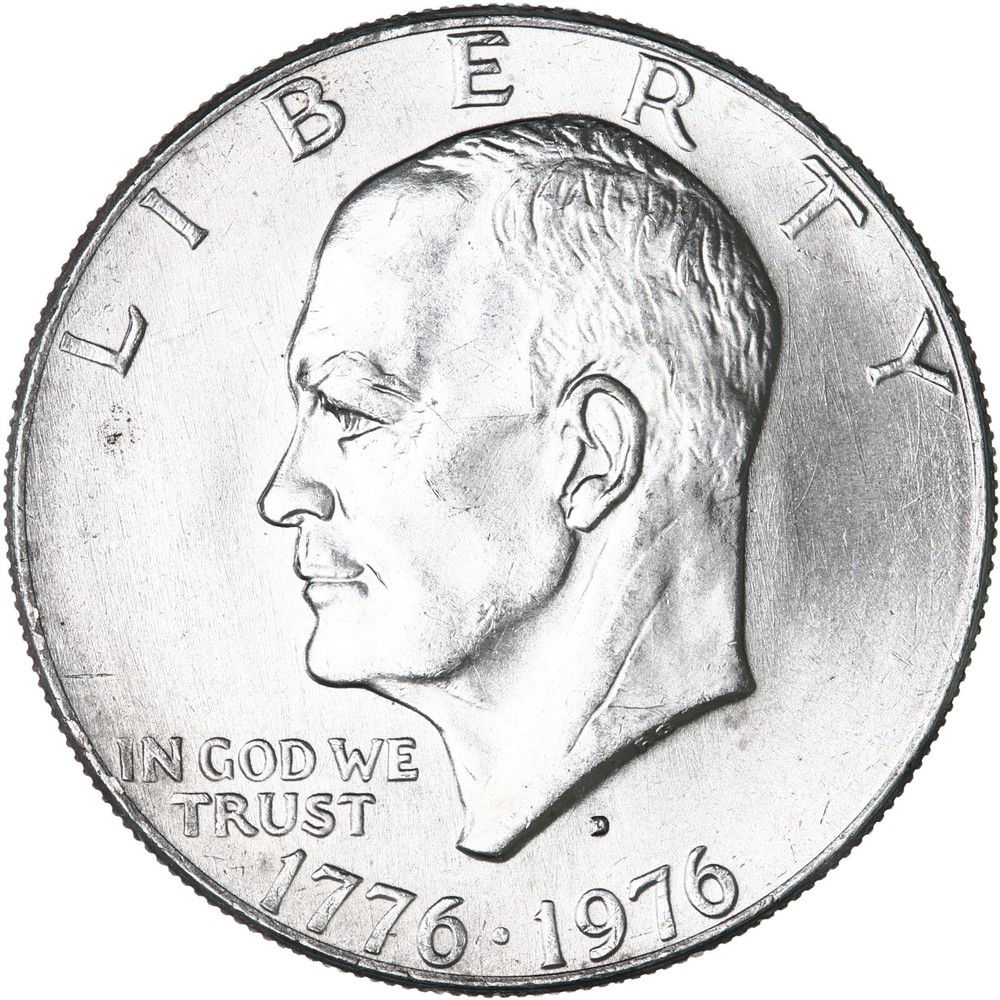 1976 D Eisenhower Bicentennial Dollar Type 2 BU Ike US Mint Coin