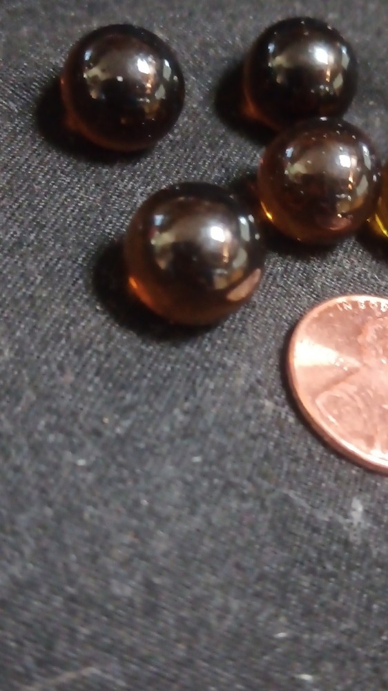 Set of5 vintage root beer Brown micro marbles Machine Made