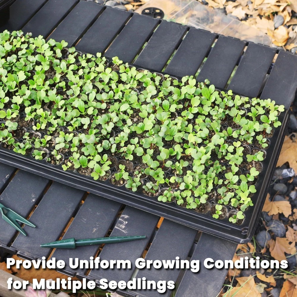 10 Pack 200 Cell Seed Starter Trays, 1.5" Deep Plug Tray for Seedlings, Durab...