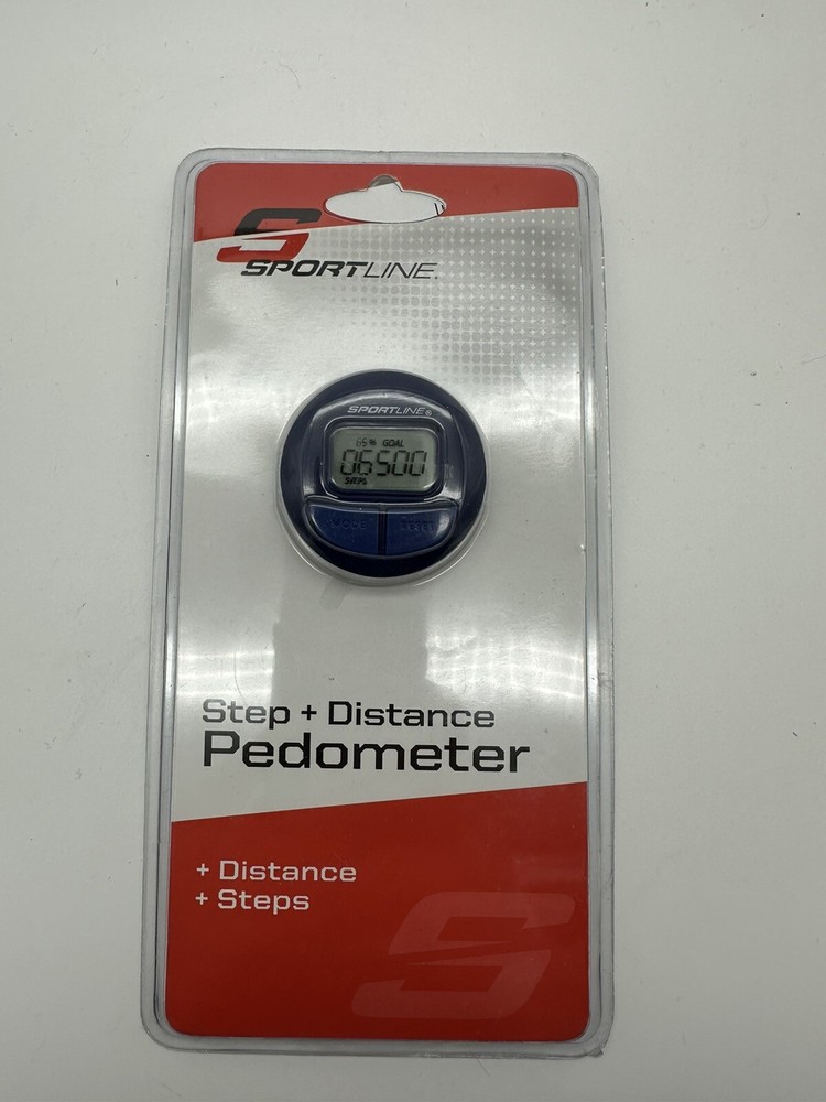 Blue Sportline Step and Distance Pedometer 2-Function New Sealed