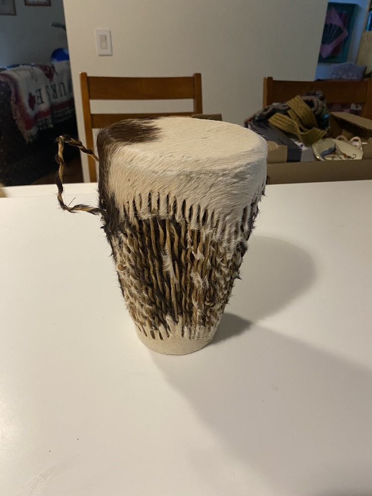 African Animal Hide Hand Drum 10”