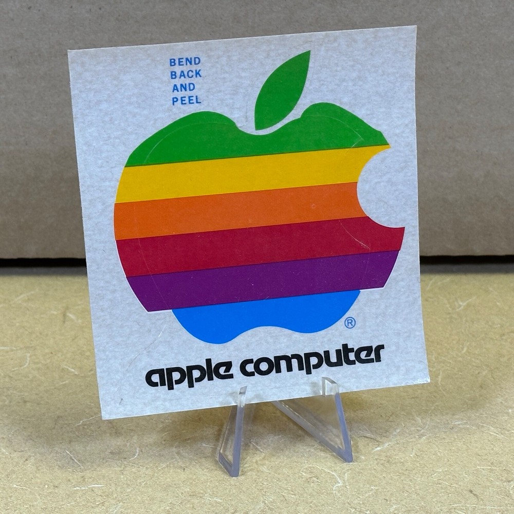 EARLY DAY APPLE STICKER "Bend back and peel" _ Authentic Original Apple Computer