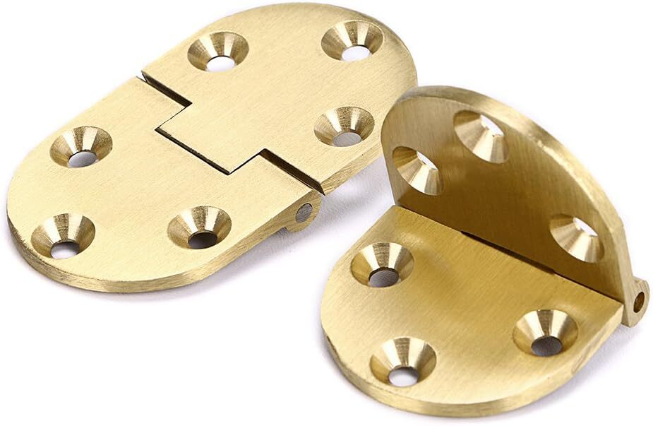 2 Pcs Solid Brass Hinges, Drop Front Desk Drawer Butt Hinge for Table Sewing
