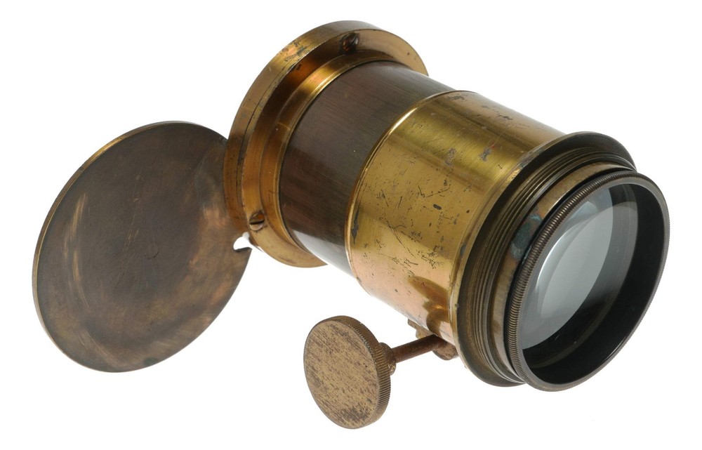 Antique Brass Petzval - Type Portrait Lens, Unknown Maker,