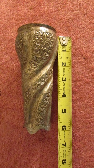 Vintage Metal Decorative Vase bx bb