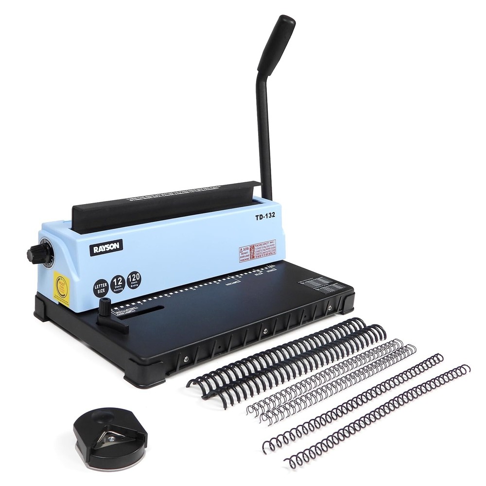 Rayson TD-132 Binding Machine Punch 12 Sheets/Bind 120 Sheets with Sturdy Met...