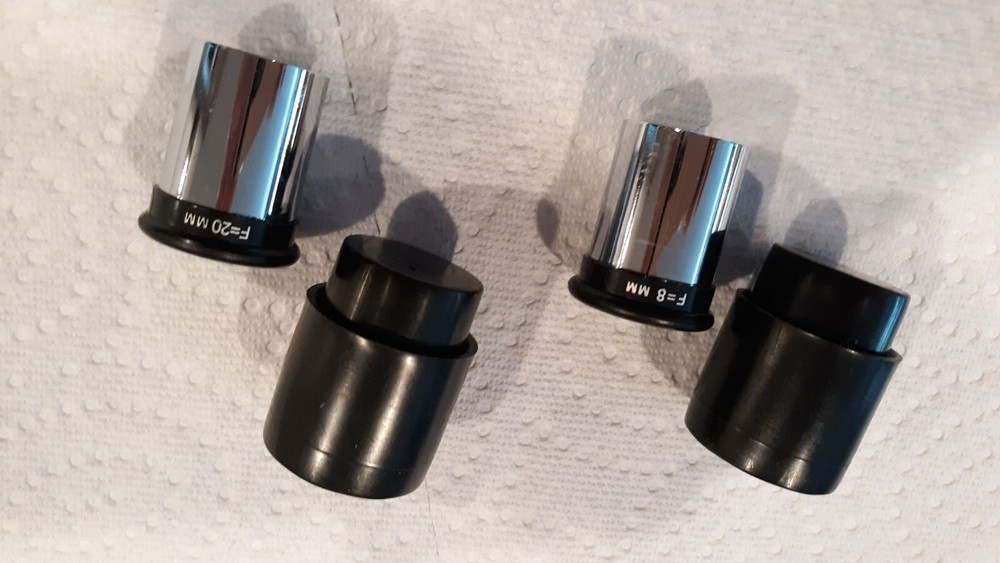 2 Bushnell Microscope Eyepieces, 8mm and 20mm