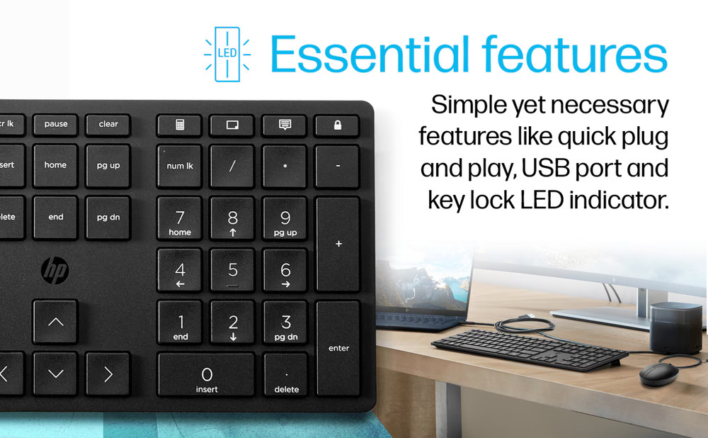 HP Keyboard USB Wired Desktop 320K - NEW