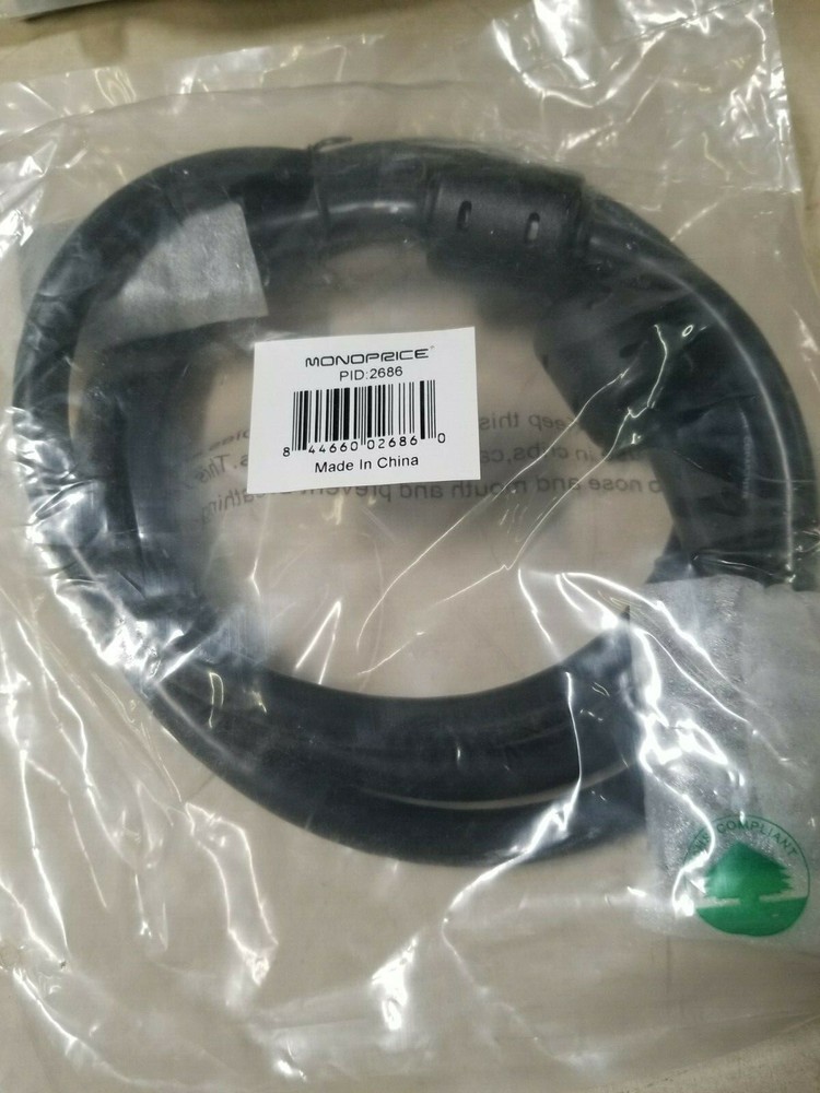 Monoprice 6ft 24AWG CL2 Dual Link DVI-D Cable - Black