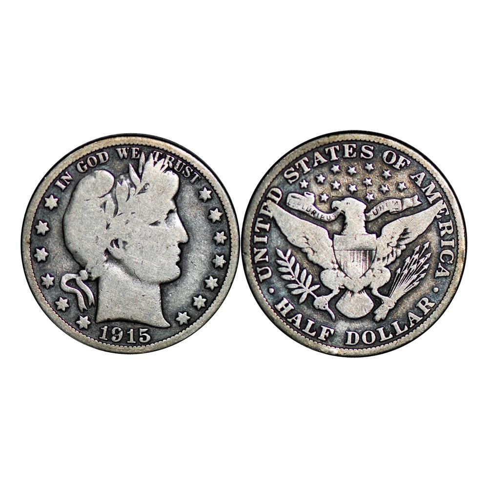1915 Barber Half Dollar 50C Raw