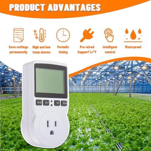 110V Digital Temperature Controller, LCD Screen Heating Cooling Thermostat