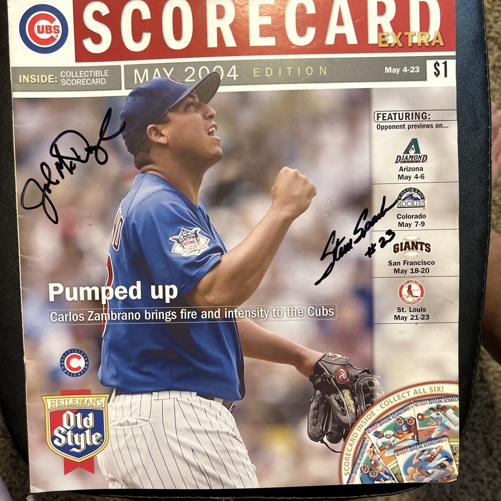 Chicago Cubs 2004 Scorecard with Autographs