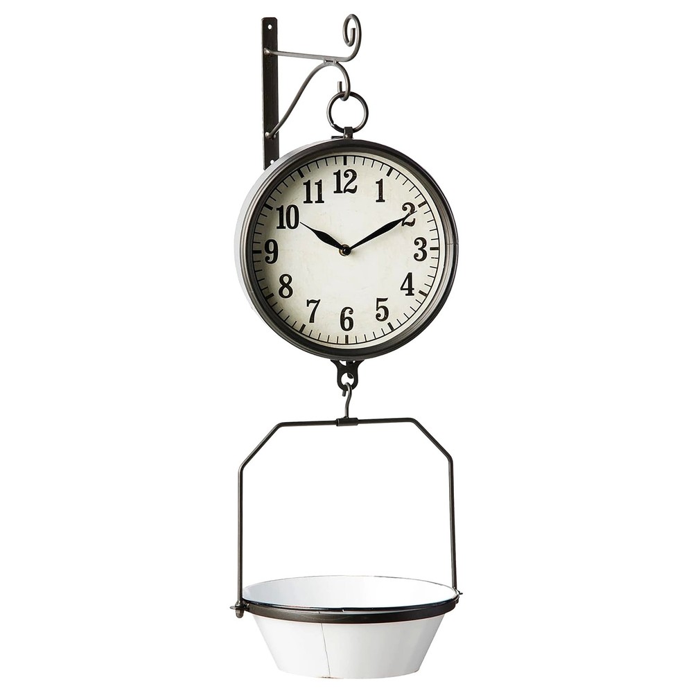 White Decorative Reproduction Scale Wall Clock