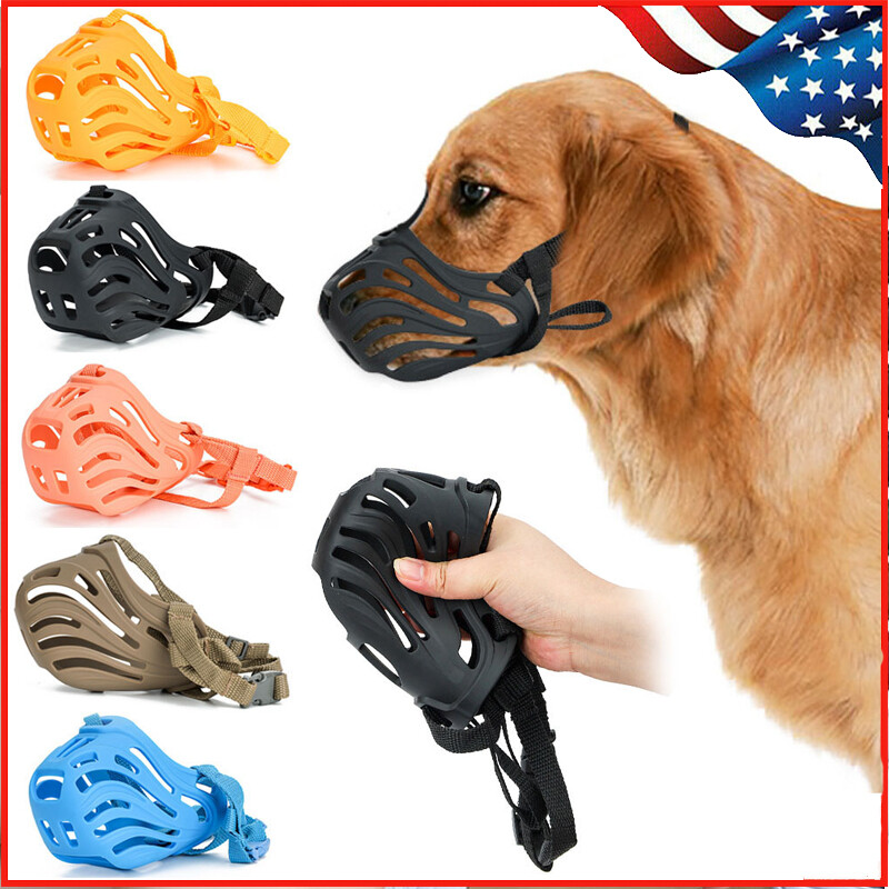 Adjustable Dog Muzzle Soft Silicone Dog Mouth Muzzles Pet Training Accessories ∂