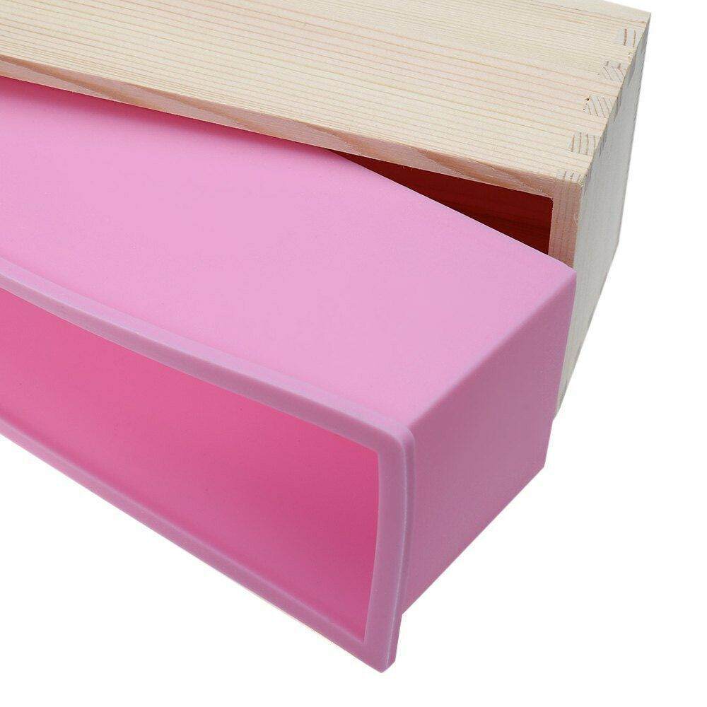 Flexible Rectangular Soap Silicone Mold Wood Box DIY Tool for Soap Cake Making