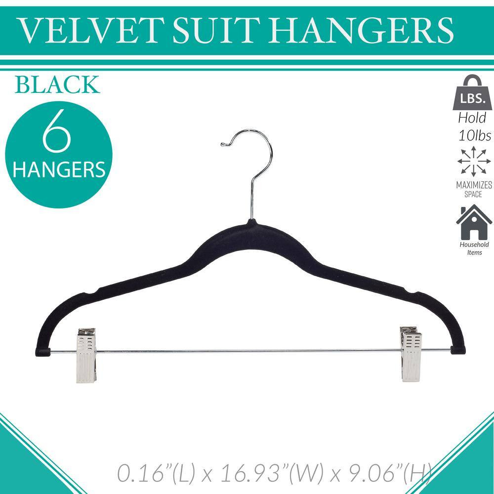 Black Suit Hangers 6-Pack