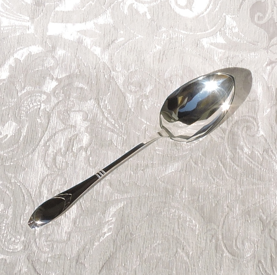 Danish Silver Arts & Crafts Serving Stuffing Spoon by E. A. C. Rose Cucchiaio