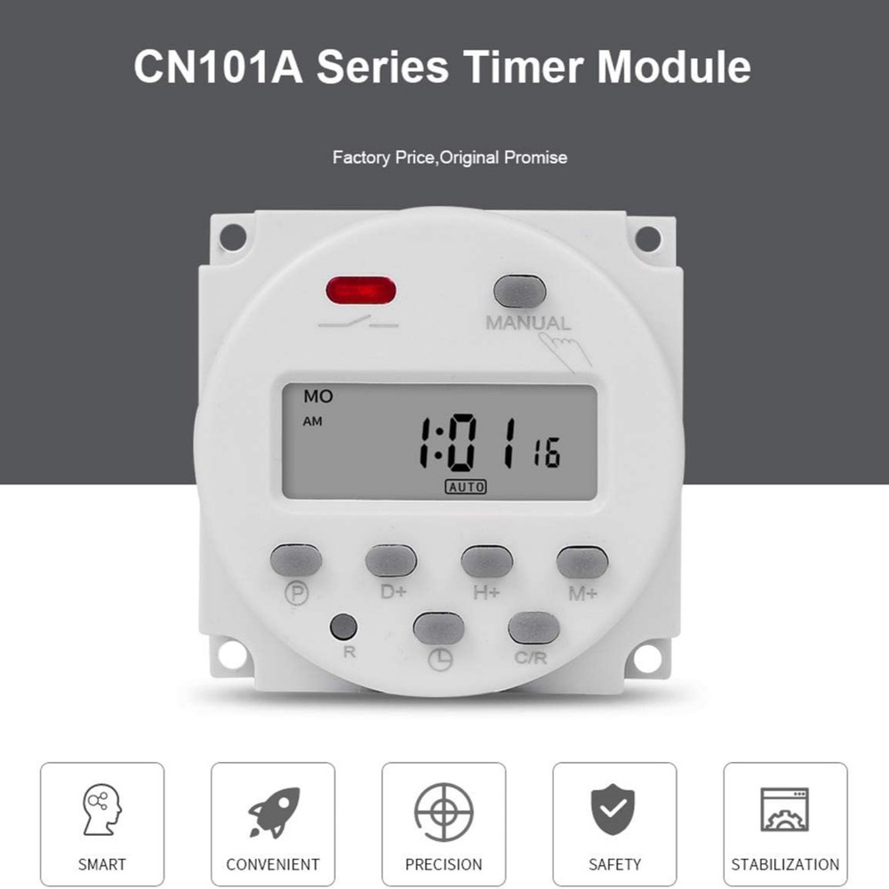 DC 12V Digital LCD Power Timer For Lighting Control 16A Programmable Switch