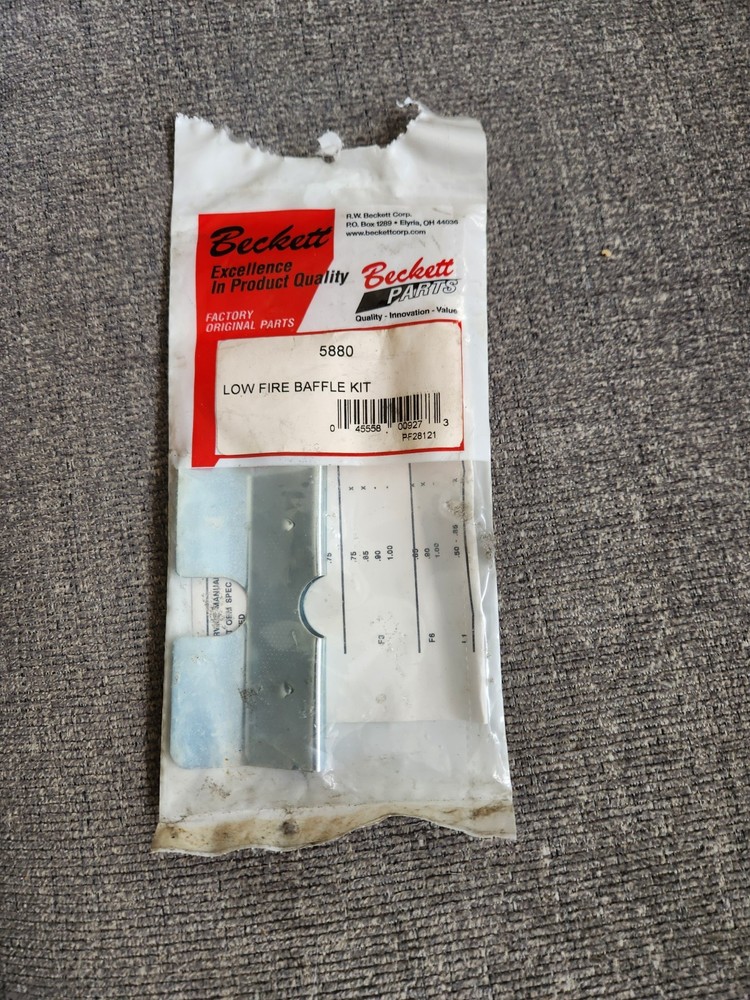 NOS BECKETT 5880  Baffle Low Fire Baffle Kit
