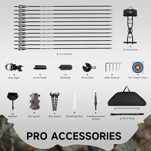Lightweight Compound Bow Package Fully Adjustable for Adults Camouflage-Bag-PRO