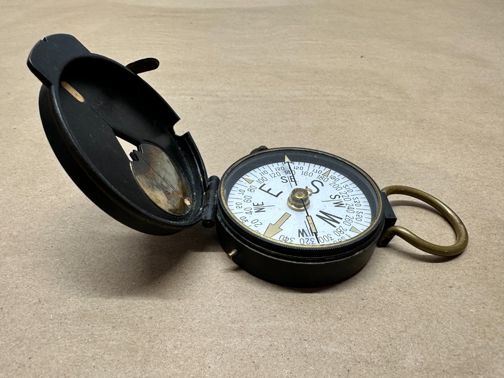 WWI Plan LTD Neuchatel Switzerland - US Engineer Corp. Brass Compass