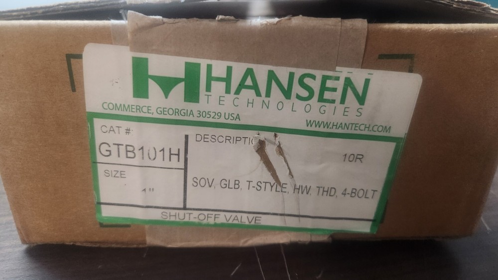 Hansen Technologies 1" Shut-off valves model GTB101H