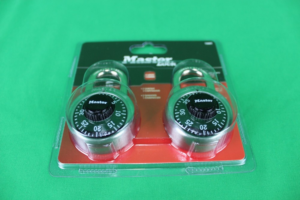 NEW MASTER LOCK 1500T, 2 LOCKS 1 COMBINATION WORKS BOTH LOCKS, EXERCISE LOCKERS