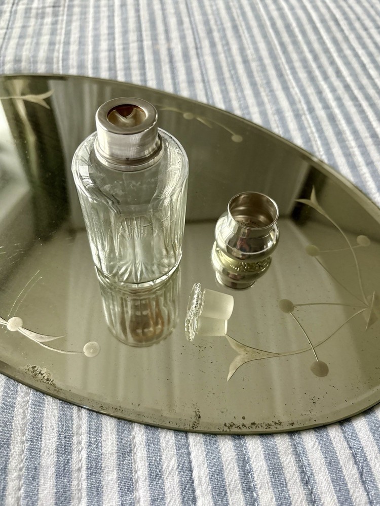 Sterling Lidded Scent Perfume Bottle With Very Small Marking