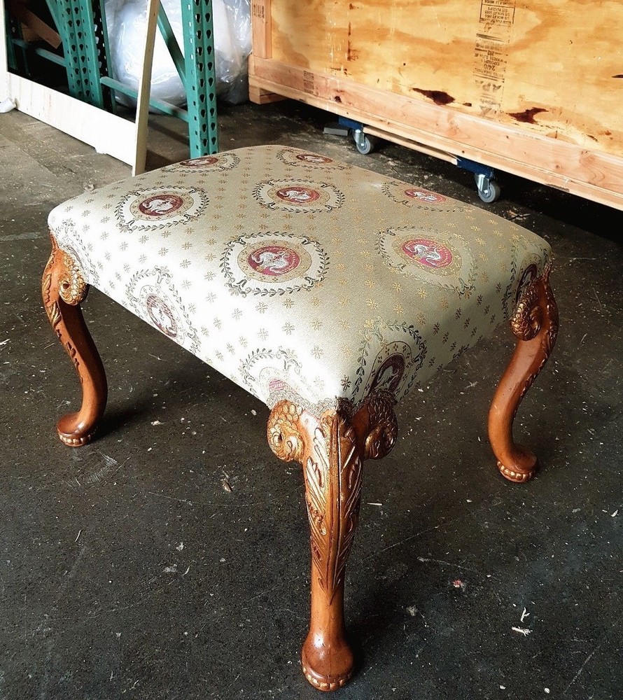 WOOD BENCH WITH RUBBED GOLD