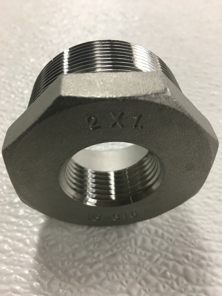Hex Bushing 2" x 1" 150# Stainless Steel Threaded Pipe / Conduit Fitting