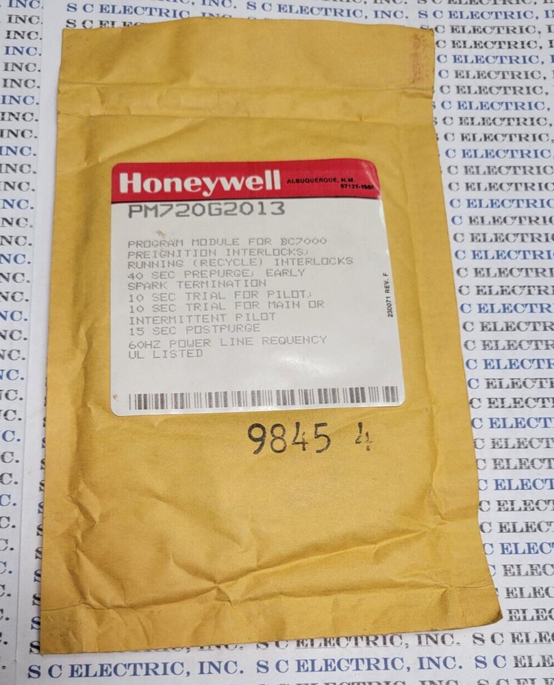 HONEYWELL PM72G2013 PROGRAM MODULE FOR BC7000