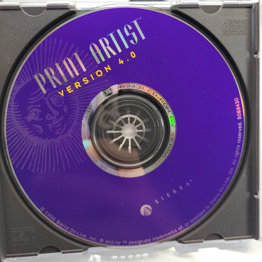 Sierra Home Print Artist (PC, 1996) Computer Software
