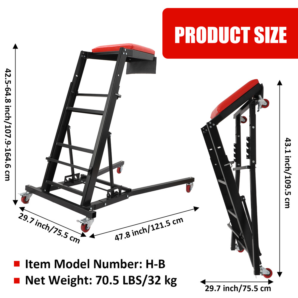 Adjustable Automotive Creeper with Foldable Design, 400lbs Capacity, Heavy Duty