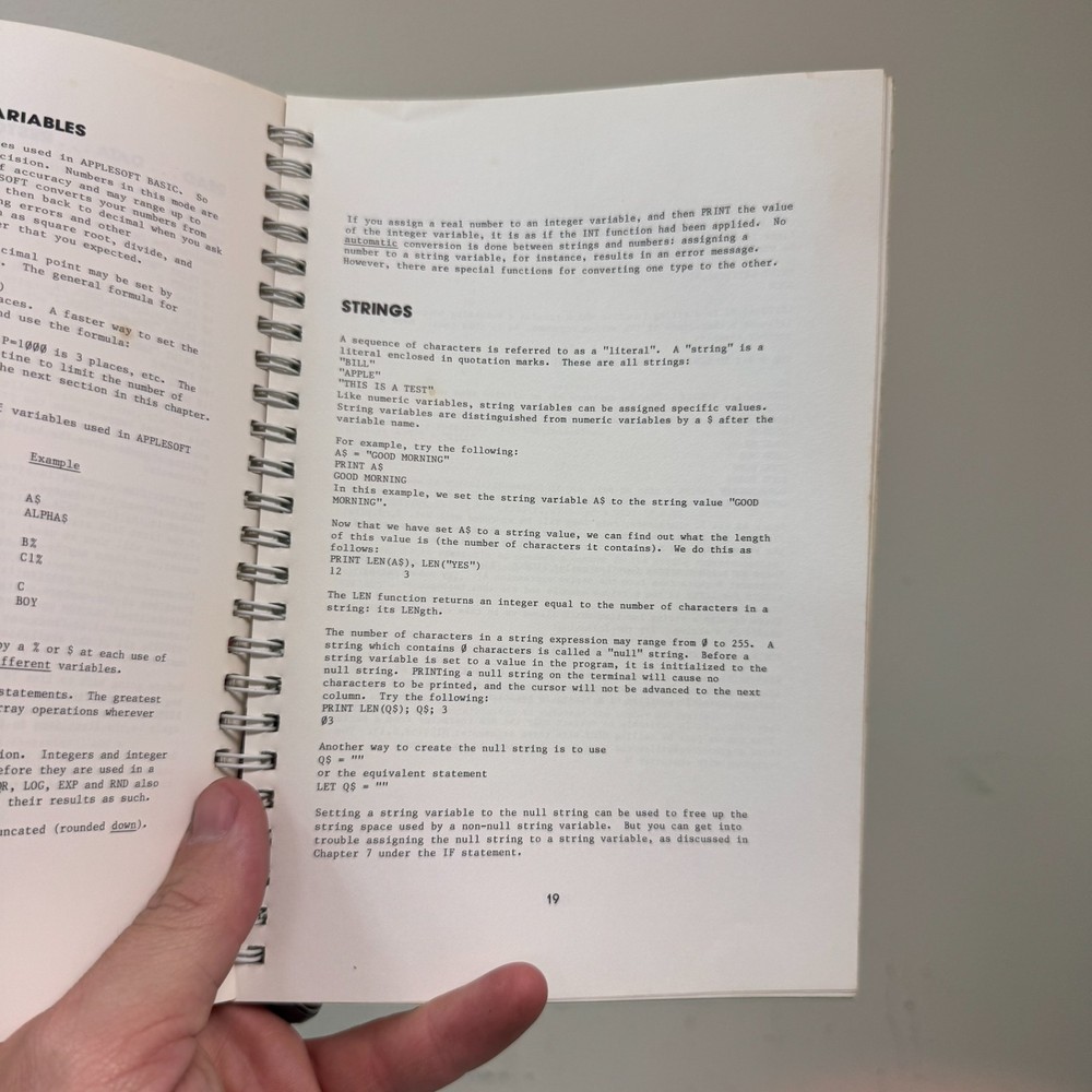 VTG 1978 Apple II Applesoft Basic Programming Reference Manual Computer Inc