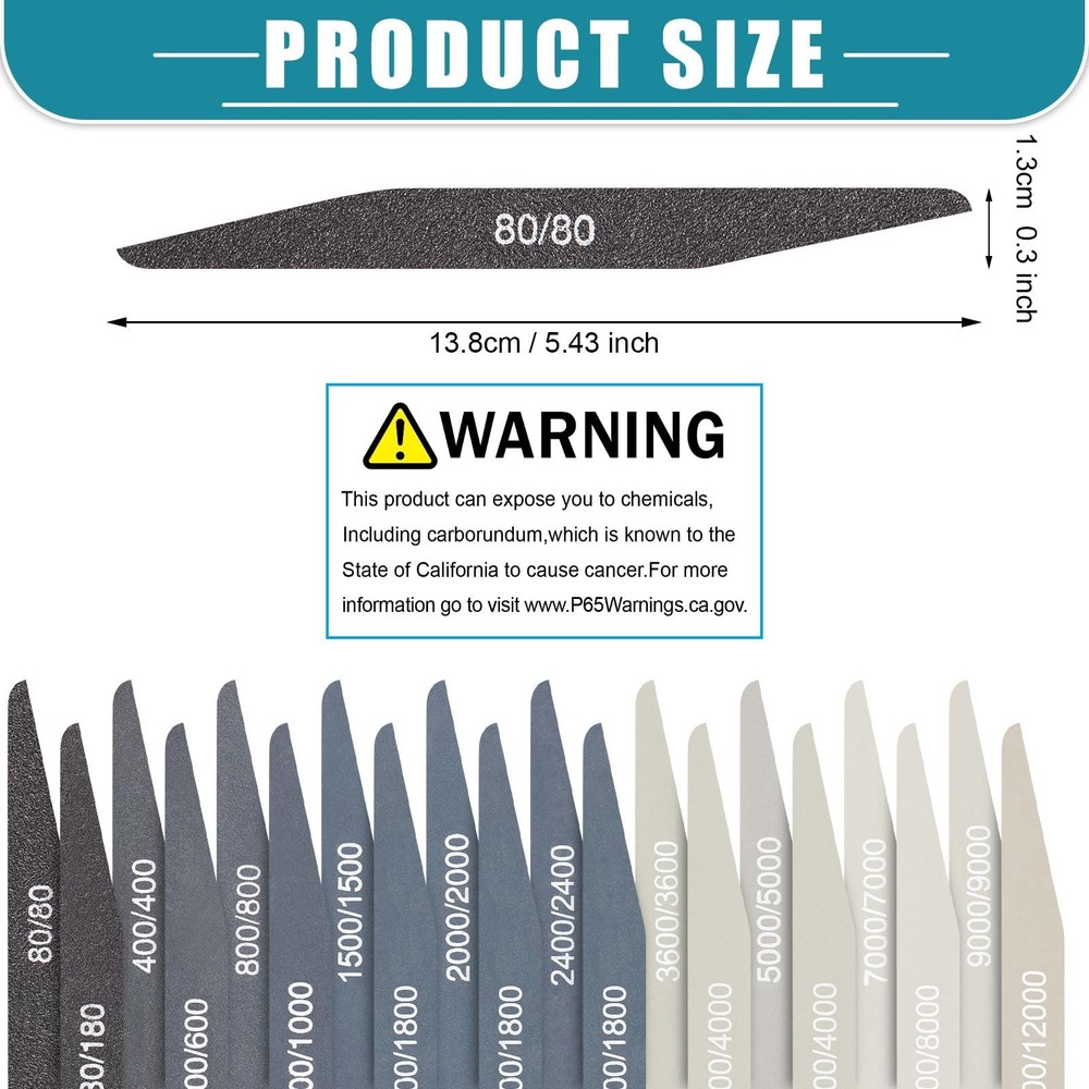 Sanding Sticks 20 Pcs Double Angle Polishing Tools Assorted Grits for Model Craf