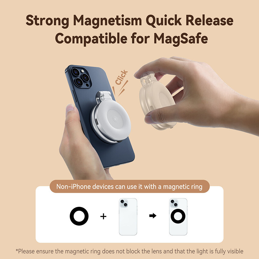 Cell Phone Magnetic Refill Light Three Color Temperature Swivel Stretch Light