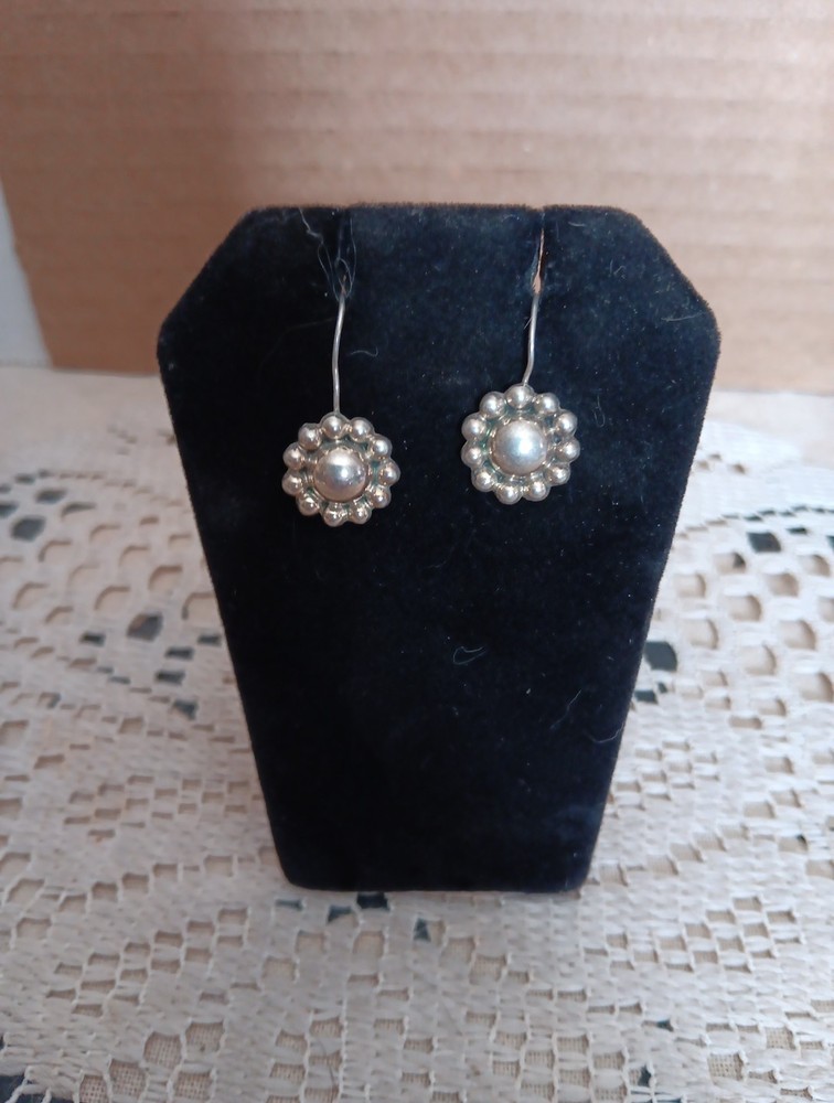 Sterling Silver Navajo Style Dome Concho Earrings