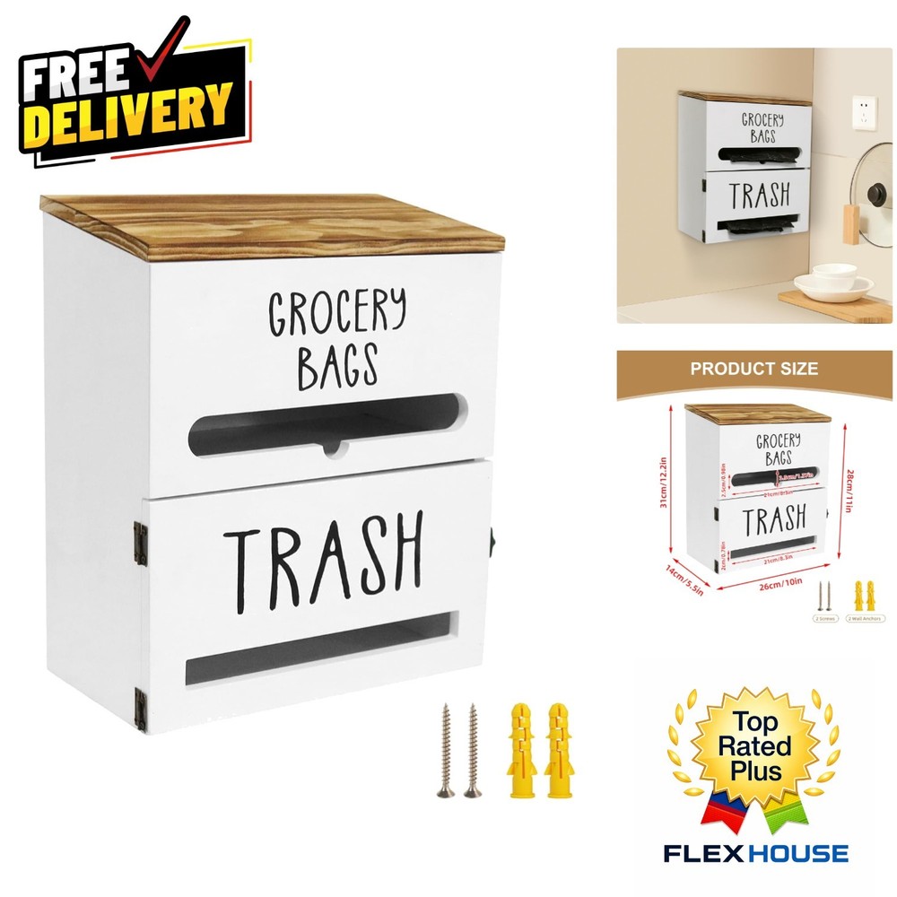 Versatile Wall-Mounted Trash Bag Organizer for Kitchen, Garage & Laundry