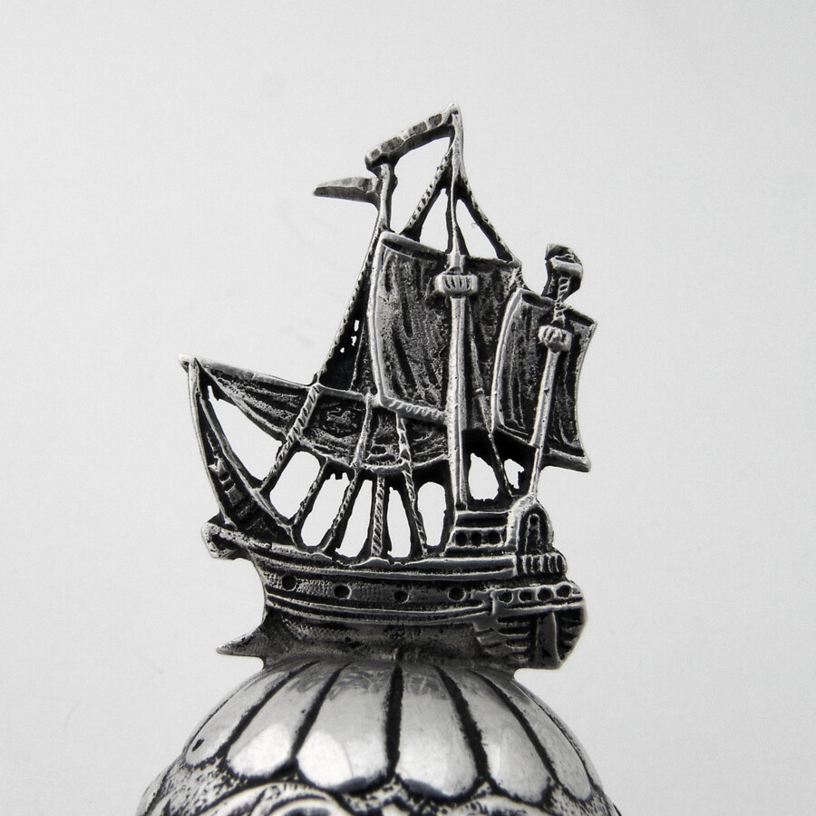 Dutch Dinner Bell Galleon Ship Handle 833 Standard Silver 1966