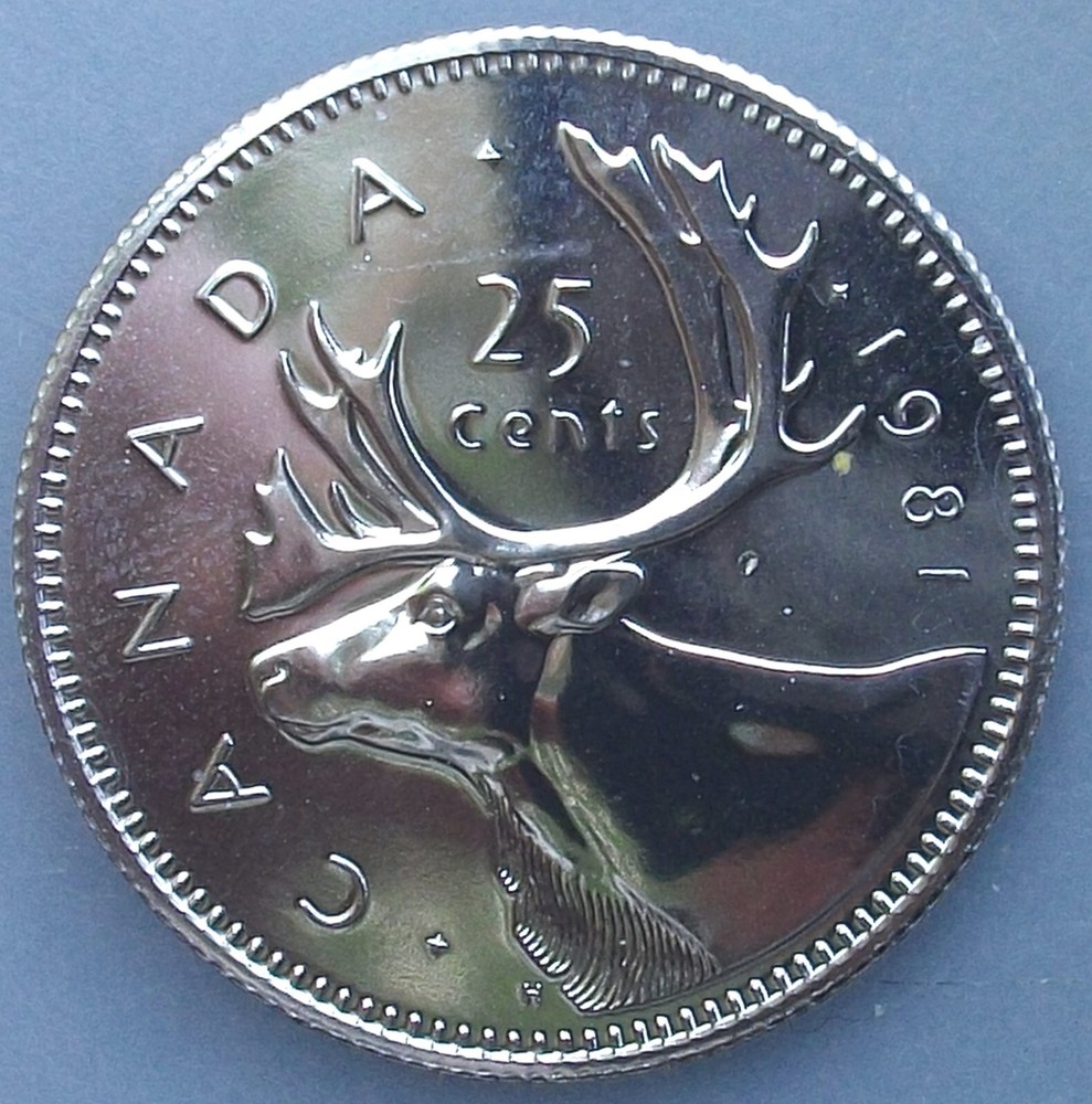 1981 CANADA "PROOF-LIKE" 25 CENT - KM74 pywqwt
